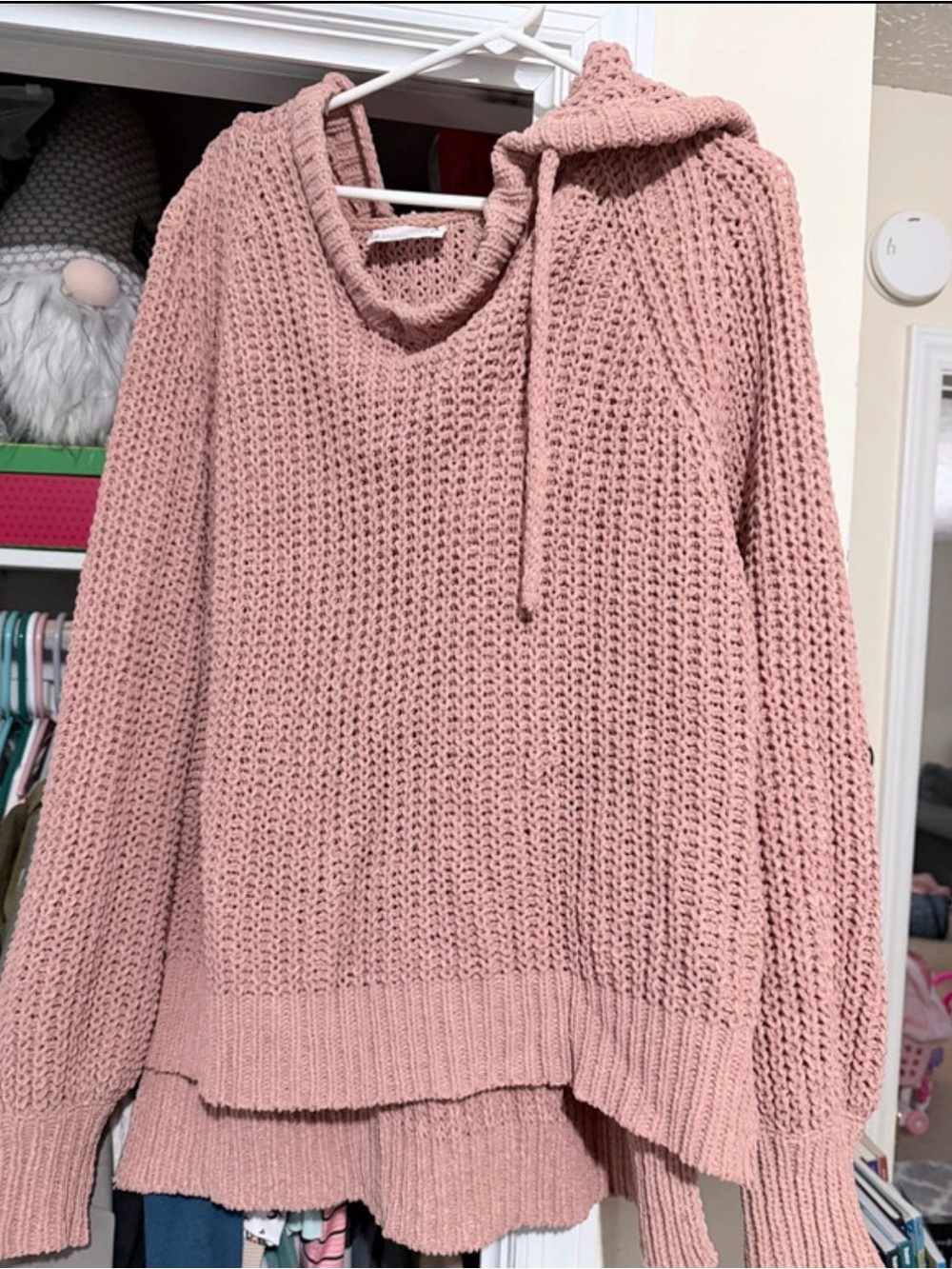 Love Riche Dusty Rose Hooded Cowl Sweater